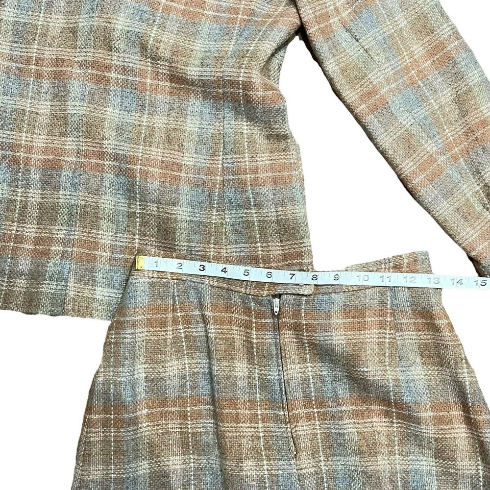 Vtg 1960s Jack Winter Womens School Girl Plaid Two Piece Blazer Skirt Suit S/M - Picture 12 of 15